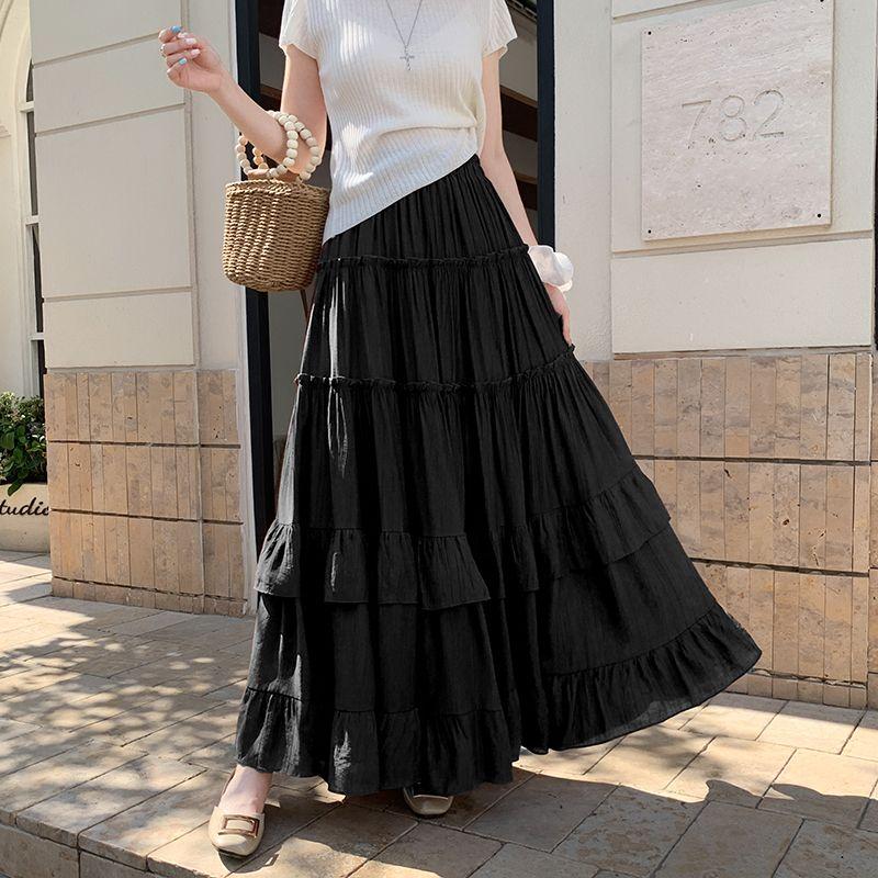 White Tiered Ruffle Hem Skirt High Waist Flowy A-Line Maxi Skirt, Summer Chiffon Layered Skirt with Pleats XS чорний
White Tiered Ruffle Hem Skirt High Waist Flowy A-Line Maxi Skirt, Summer Chiffon Layered Skirt with Pleats XS чорний