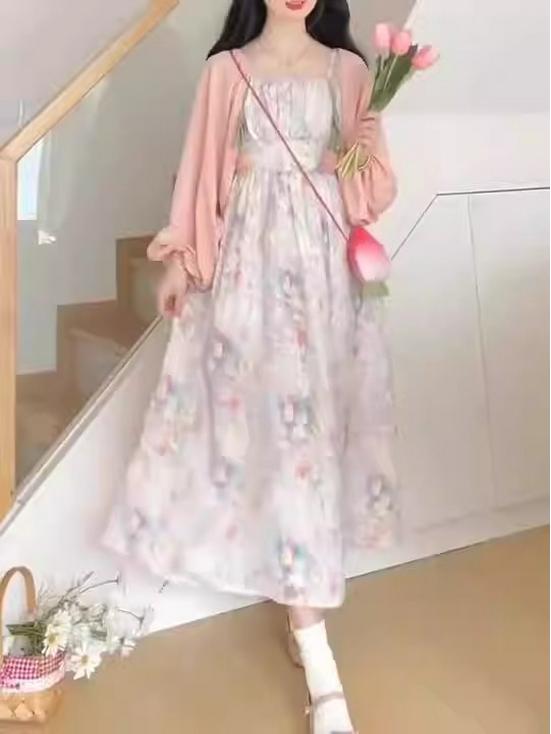 Unique Spring Floral Dress & Cardigan Set - Sweet Style Camisole Two-Piece S
Unique Spring Floral Dress & Cardigan Set - Sweet Style Camisole Two-Piece S
