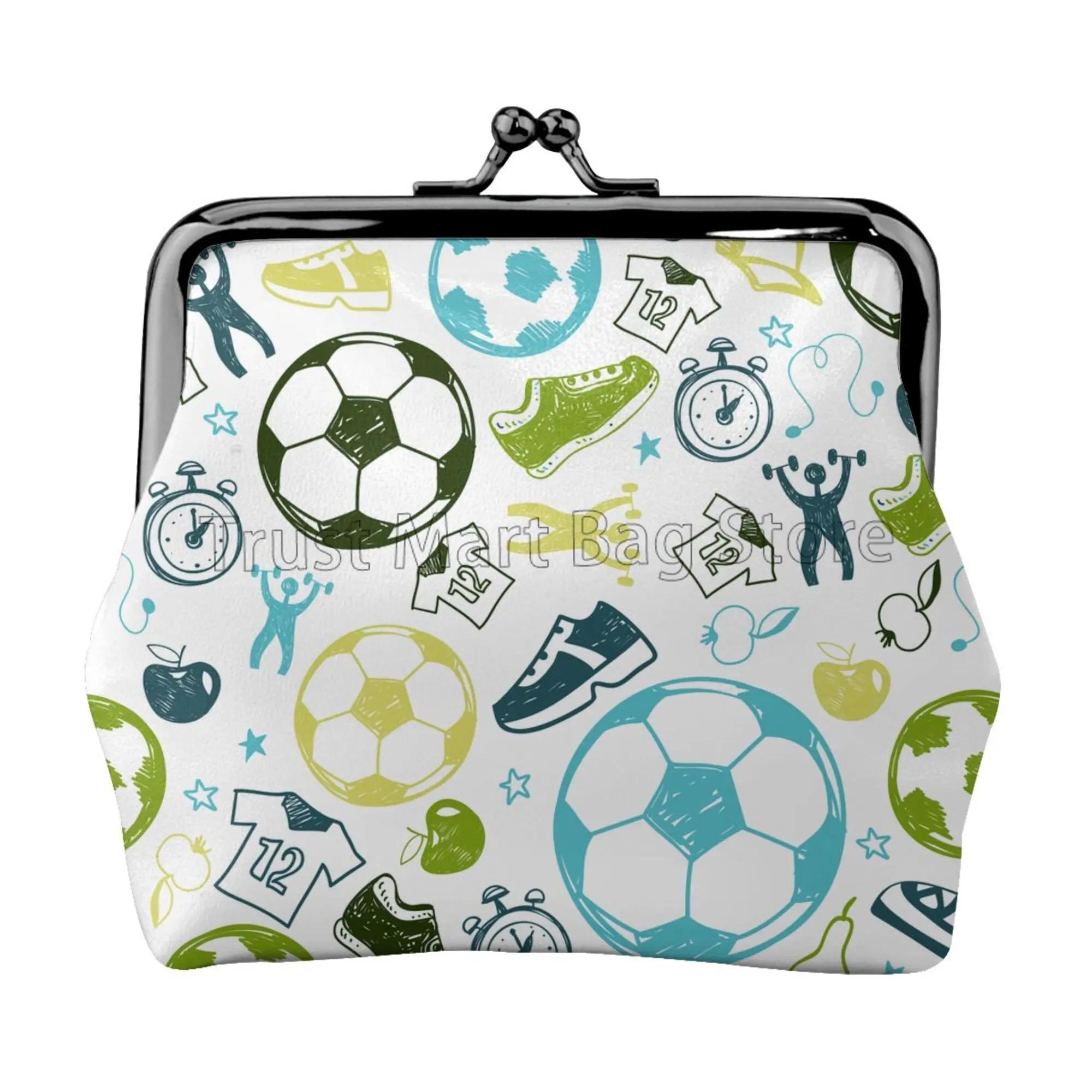 Soccer Ball Leather Coin Purse Cool Football Print Small Kiss-Lock Change Pouch Clasp Closure Buckle Wallet for Women Men
Soccer Ball Leather Coin Purse Cool Football Print Small Kiss-Lock Change Pouch Clasp Closure Buckle Wallet for Women Men