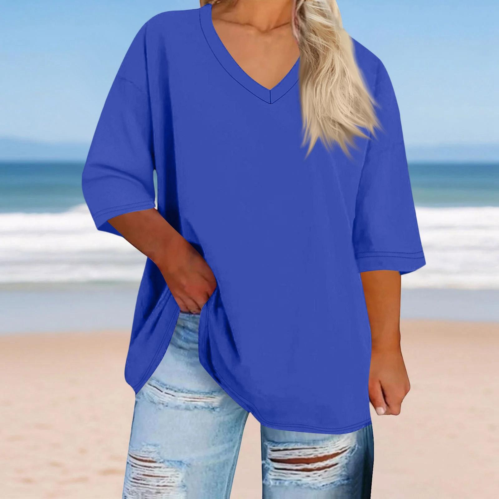 Women s Plus Size Fashionable Casual Loose-Fit V-Neck 3/4-Sleeve Top XXXXXL синій
Women s Plus Size Fashionable Casual Loose-Fit V-Neck 3/4-Sleeve Top XXXXXL синій