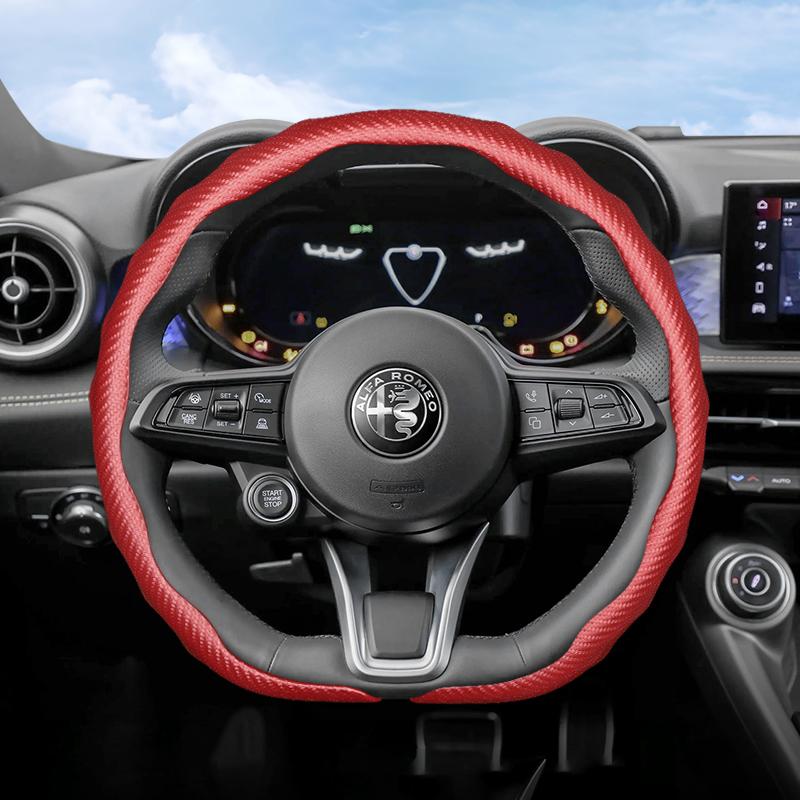 Suitable for Alfa Romeo Carbon Fiber Texture Steering Wheel Cover Snap-On Wave-Shaped Sports Design Protective Case Giulia 952 Stelvio 949 147 M красный
Suitable for Alfa Romeo Carbon Fiber Texture Steering Wheel Cover Snap-On Wave-Shaped Sports Design Protective Case Giulia 952 Stelvio 949 147 M красный