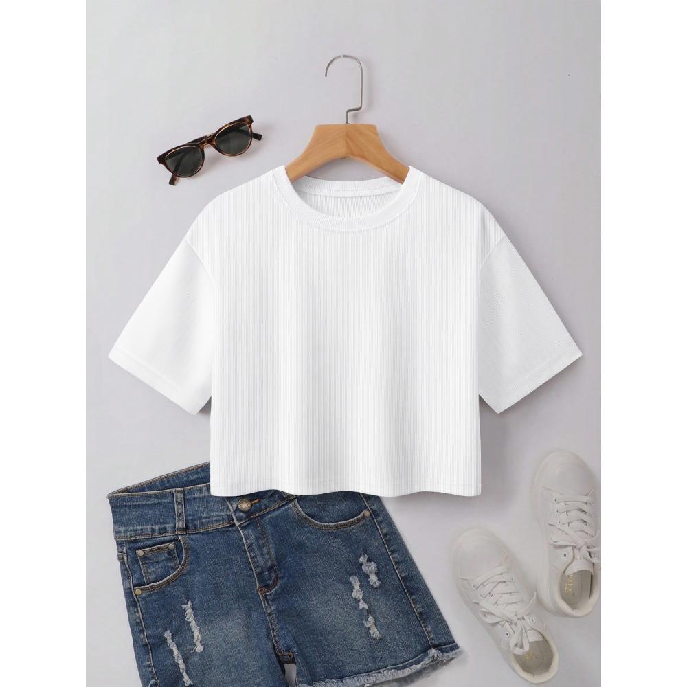 Summer Women s Short Sleeve Round Neck T-shirt Solid Color Medium Sleeve Casual Loose Ladies Tops New Fashion Clothing S
Summer Women s Short Sleeve Round Neck T-shirt Solid Color Medium Sleeve Casual Loose Ladies Tops New Fashion Clothing S