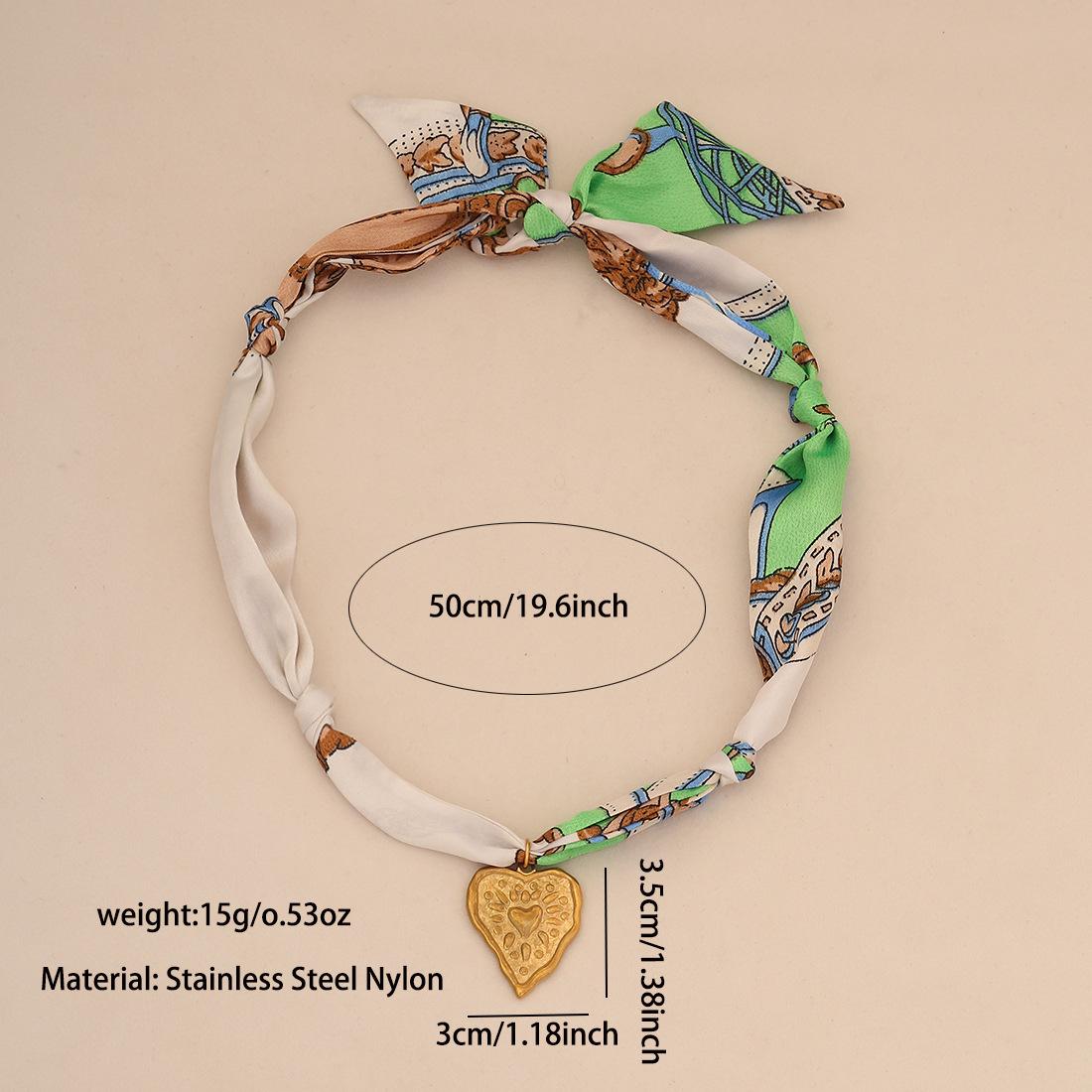 Casual Resort Sun Heart Silk Scarf Pendant Necklace Light Luxury Stainless Steel Neck Jewelry
Casual Resort Sun Heart Silk Scarf Pendant Necklace Light Luxury Stainless Steel Neck Jewelry