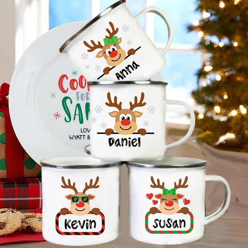 Personlized Deer Sibling Matching Mug Christmas Enamel Cups Custom Name Cocoa Chocolate Drink Jiuce Handle Mugs Gifts for Child
Personlized Deer Sibling Matching Mug Christmas Enamel Cups Custom Name Cocoa Chocolate Drink Jiuce Handle Mugs Gifts for Child