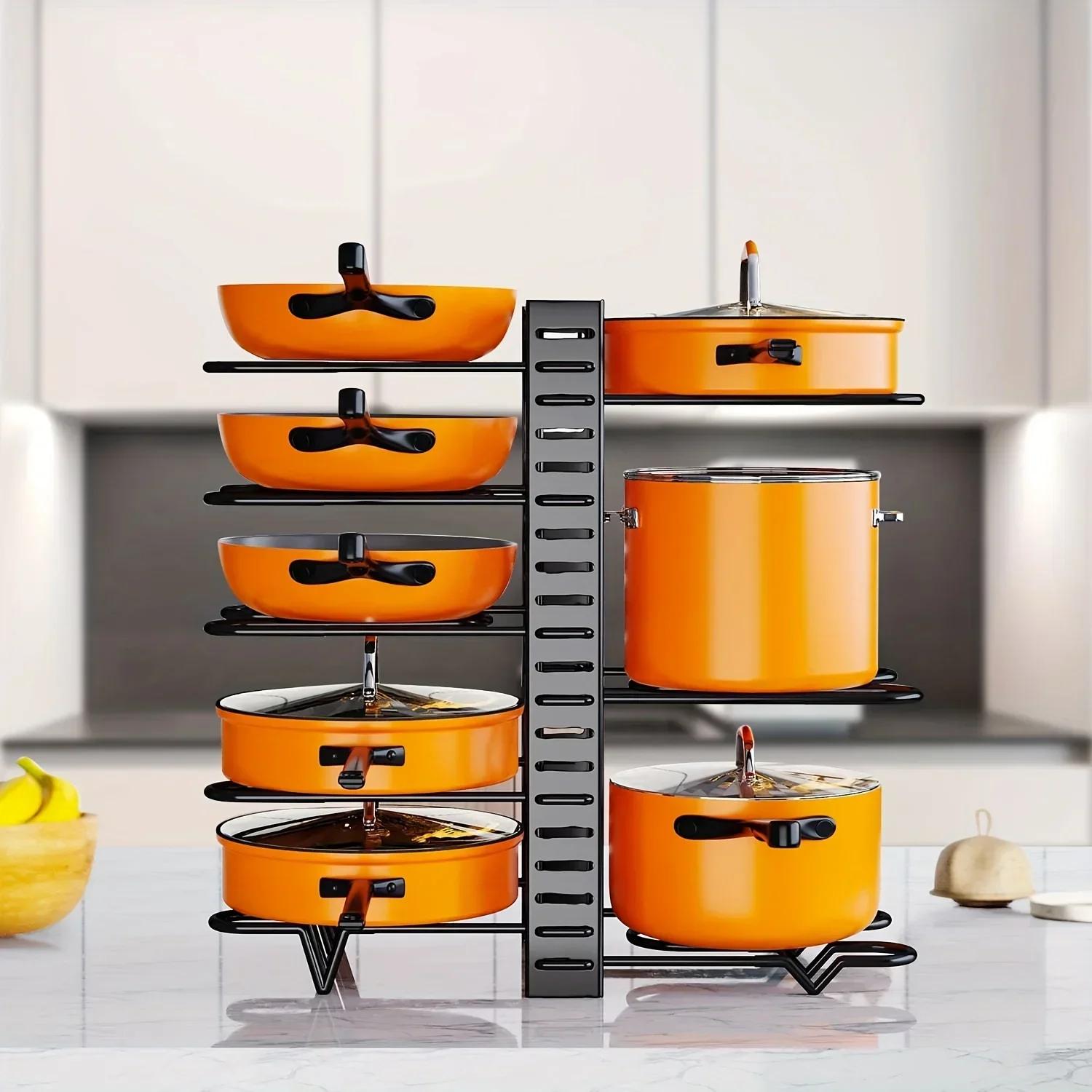 8-Tier Duty Pot Rack Organizer Durable Metal,Space-saving Cabinet Holder for Pots,Pans and lids-Keep Your Kitchen Neat and Tidy
8-Tier Duty Pot Rack Organizer Durable Metal,Space-saving Cabinet Holder for Pots,Pans and lids-Keep Your Kitchen Neat and Tidy