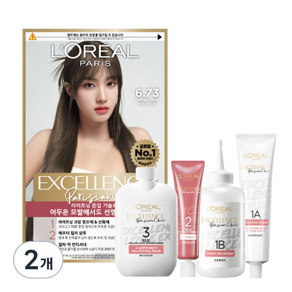 L Oréal Paris Excellence Parisian Chic Hair Dye, 6.73 Khaki Brown, 2 pcs.
L Oréal Paris Excellence Parisian Chic Hair Dye, 6.73 Khaki Brown, 2 pcs.