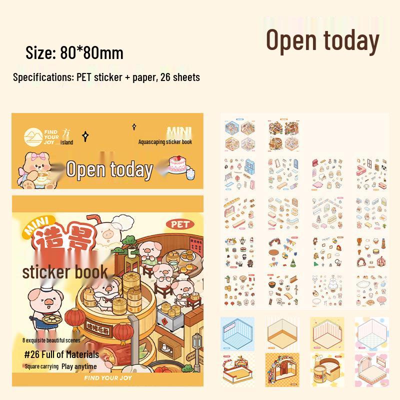 Fangdao Mini Landscape Sticker Book: Cute Cartoon House Stickers for Journals and DIY.
Fangdao Mini Landscape Sticker Book: Cute Cartoon House Stickers for Journals and DIY.