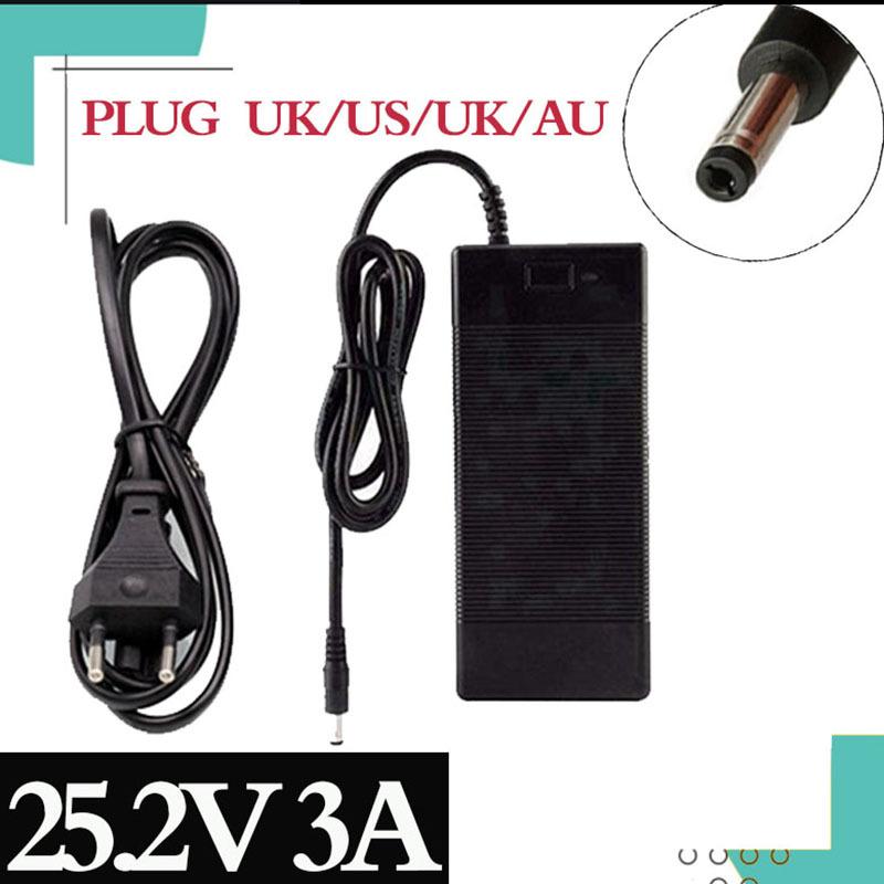 25.2V 3A Li-ion Battery Charger for 6Series 21.6V 22.2V 14500 14650 17490 18500 18650 26500 Polymer lithium battery pack Charger US
25.2V 3A Li-ion Battery Charger for 6Series 21.6V 22.2V 14500 14650 17490 18500 18650 26500 Polymer lithium battery pack Charger US
