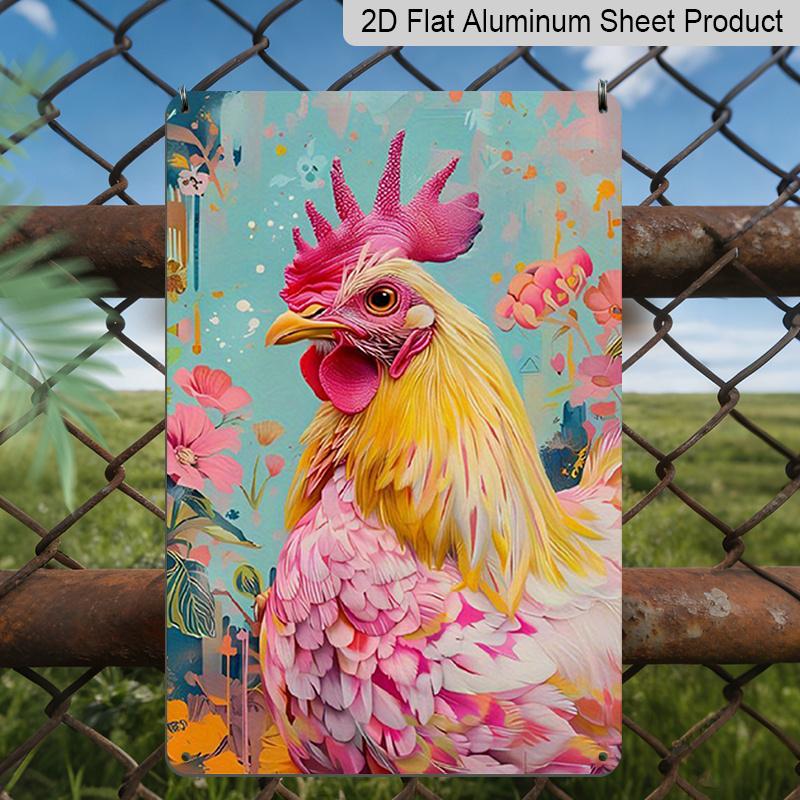 2D Flat Vintage Boho Chicken Wall Art - Colorful Rooster Aluminum Sign with Floral Design, Retro Home Decor for Kitchen, Cafe, or Garden (7.87*11.8 20*30cm
2D Flat Vintage Boho Chicken Wall Art - Colorful Rooster Aluminum Sign with Floral Design, Retro Home Decor for Kitchen, Cafe, or Garden (7.87*11.8 20*30cm