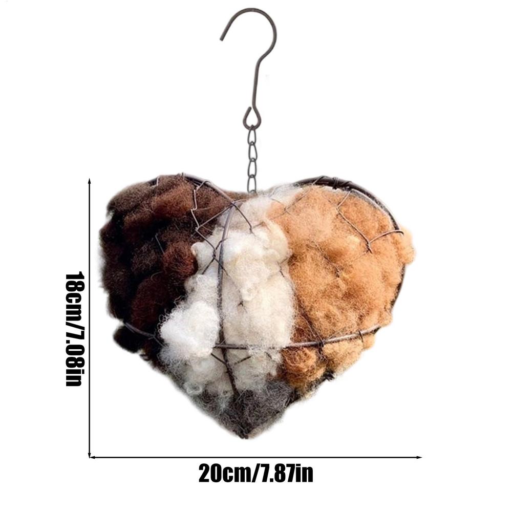 18x20x3cm Handmade Fiber Bird Nesting iron Heart Heart Shape Bird Bedding Box Refillable Hummingbird Nesting for Outdoor Garden
18x20x3cm Handmade Fiber Bird Nesting iron Heart Heart Shape Bird Bedding Box Refillable Hummingbird Nesting for Outdoor Garden