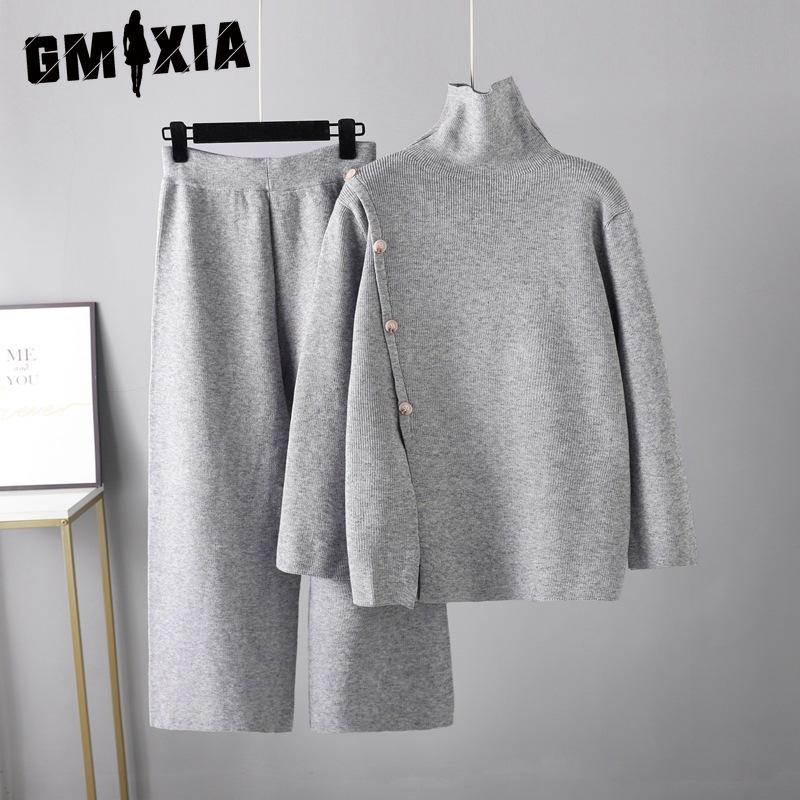 GMXIA s Unique Stand-up Collar Split Knit High-neck Sweater for Women, A Two-piece Set of Warm and Youthful Casual Wide-leg Pants for Winter One Size сірий колір
GMXIA s Unique Stand-up Collar Split Knit High-neck Sweater for Women, A Two-piece Set of Warm and Youthful Casual Wide-leg Pants for Winter One Size сірий колір