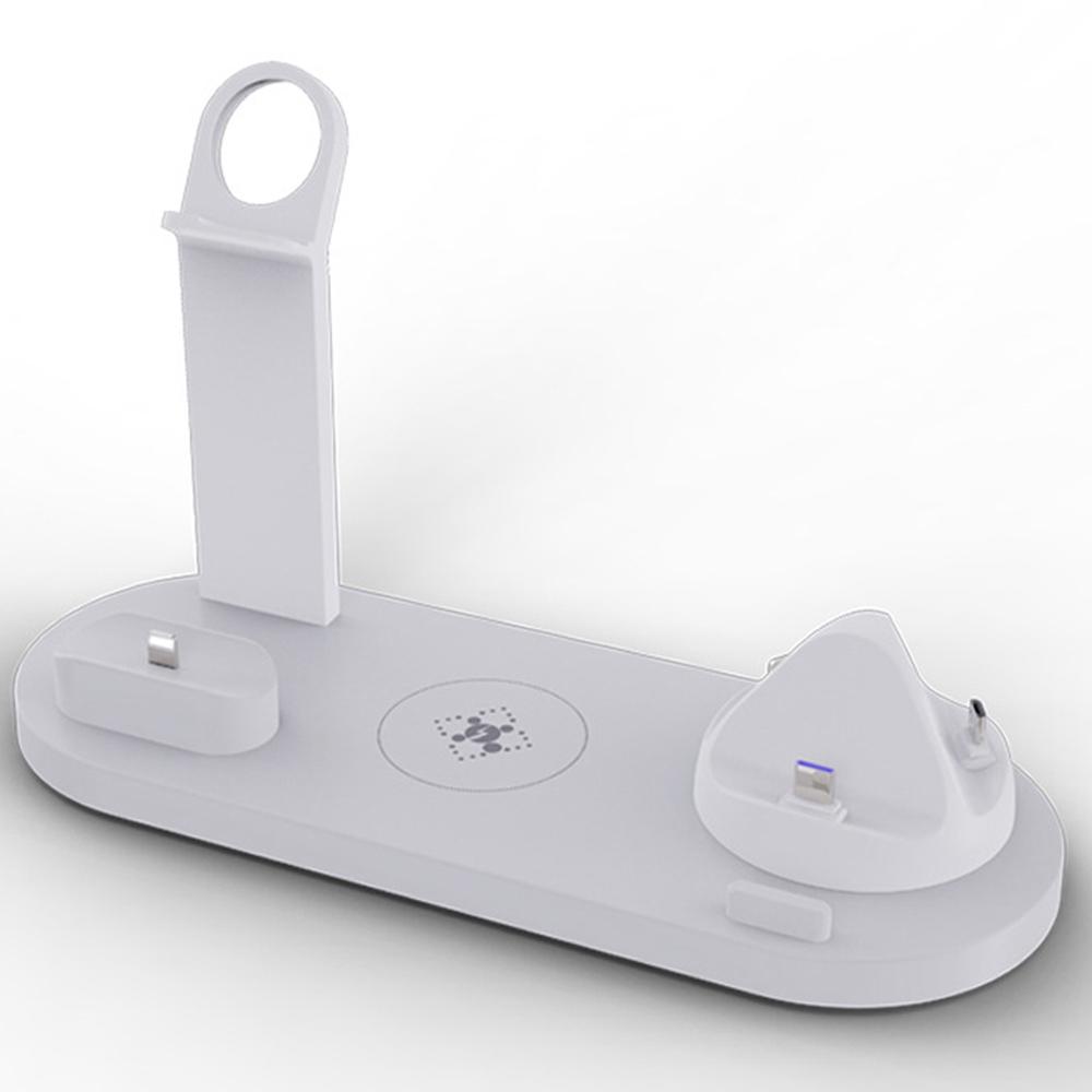 B-07 6-in-1 Desktop Phone Watch Earphone Charging Stand Wireless Charging Dock White
B-07 6-in-1 Desktop Phone Watch Earphone Charging Stand Wireless Charging Dock White
