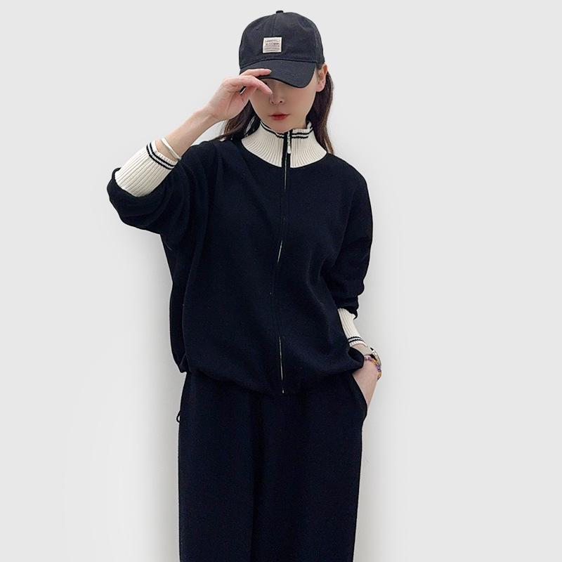 Women s Merino Wool Color Block Zipper Cardigan - Ribbed, High Neck, Loose Fit Large
Women s Merino Wool Color Block Zipper Cardigan - Ribbed, High Neck, Loose Fit Large