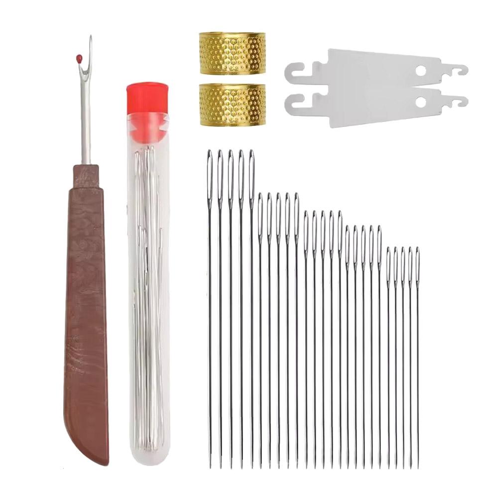 31 PCS Big Eye Steel Sewing Needles Kit, Steels Needle For Hand Sewing With Thimble, Threader, Thread Rippers For Beginner And Clothing One Size серебряный
31 PCS Big Eye Steel Sewing Needles Kit, Steels Needle For Hand Sewing With Thimble, Threader, Thread Rippers For Beginner And Clothing One Size серебряный