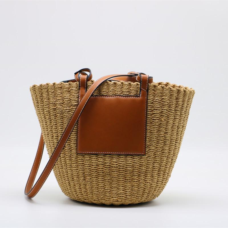 Mode Stro Mand Zakken Designer Touw Geweven Vrouwen Schoudertassen Zomer Strand Сумка через плечо Pu Lederen Лоскутная сумка-тоут
Mode Stro Mand Zakken Designer Touw Geweven Vrouwen Schoudertassen Zomer Strand Сумка через плечо Pu Lederen Лоскутная сумка-тоут