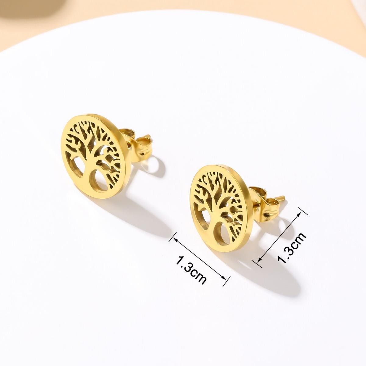 Women s Titanium Steel Tree of Life Dangle Earrings - 18K Gold, European & American Fashion Jewelry.
Women s Titanium Steel Tree of Life Dangle Earrings - 18K Gold, European & American Fashion Jewelry.