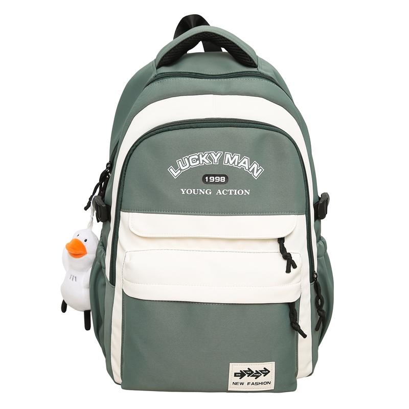 Школьный рюкзак для школьников средней школы, мужской, большой вместимости, 3-6 класс, женский, рюкзак с цветными буквами зелёный