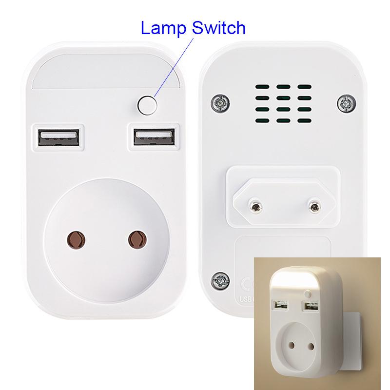 European Travel Plug USB Socket Conversion with Switch Small Night Light 2 USB Port German French Russian Universal Socket
European Travel Plug USB Socket Conversion with Switch Small Night Light 2 USB Port German French Russian Universal Socket