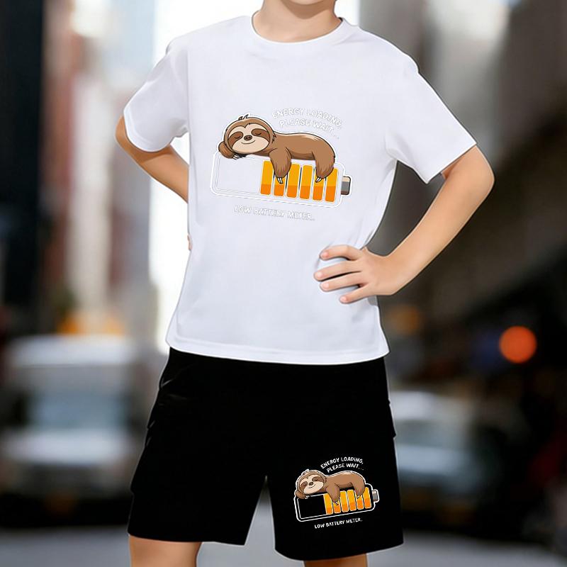 Boys 2 Piece Cute Sloth Printed outfit, Short Sleeve T-Shirt and Shorts Set for Kids Age 5-14,White, Black Sporty Casual Summer Clothes 13-14 Years
Boys 2 Piece Cute Sloth Printed outfit, Short Sleeve T-Shirt and Shorts Set for Kids Age 5-14,White, Black Sporty Casual Summer Clothes 13-14 Years