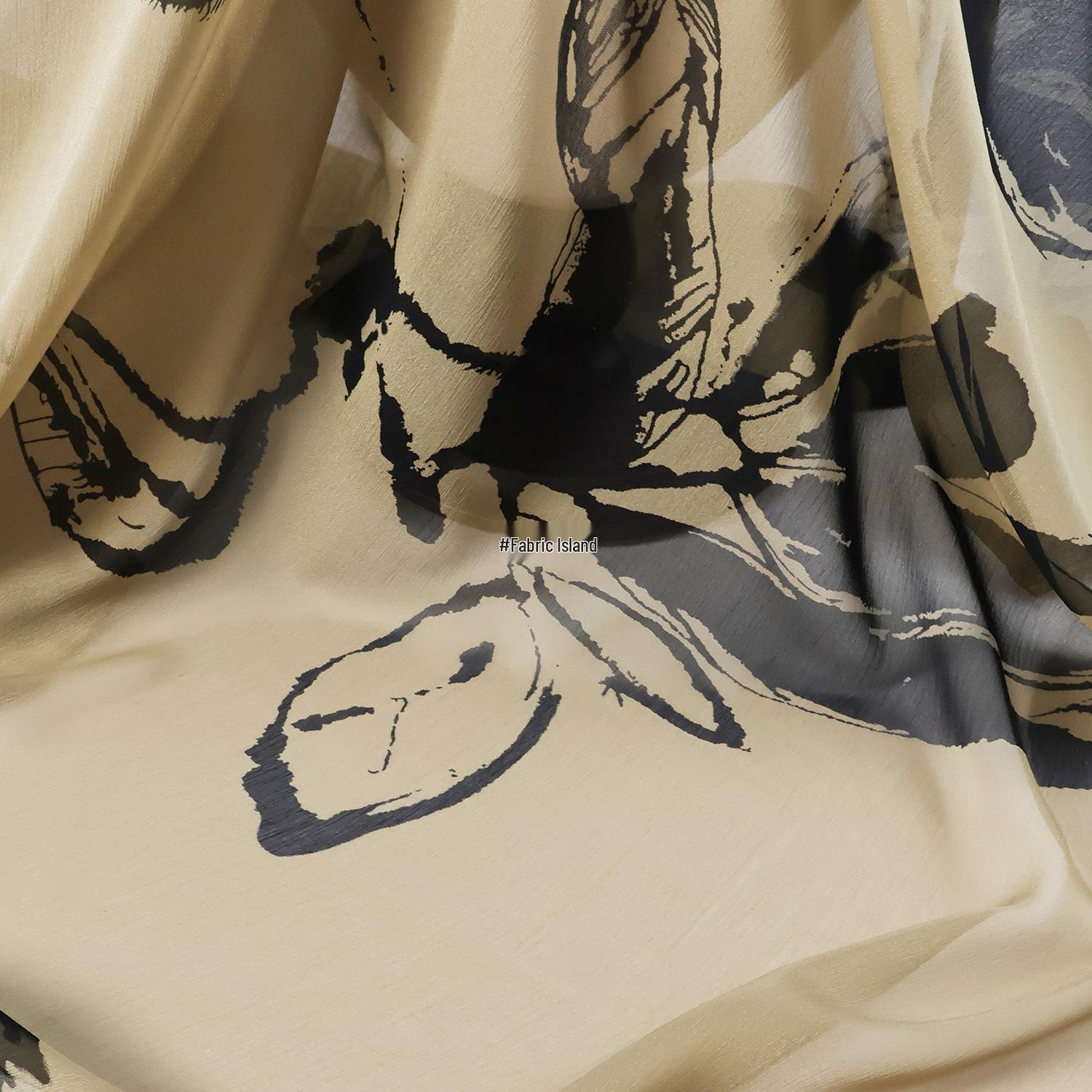 Khaki Dragonfly Large Print Chiffon Mesh Fabric for Hanfu Qipao
Khaki Dragonfly Large Print Chiffon Mesh Fabric for Hanfu Qipao