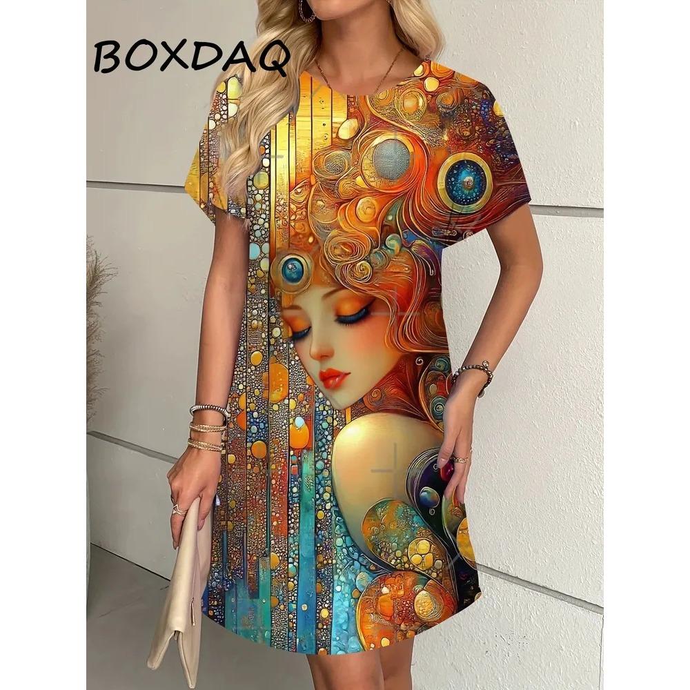 Creative Colorful Beautiful Girl Animal Patterns Women Mini Dresses Summer Short Sleeve Printed Plus Size Casual Comfortable Soft Dress S
Creative Colorful Beautiful Girl Animal Patterns Women Mini Dresses Summer Short Sleeve Printed Plus Size Casual Comfortable Soft Dress S