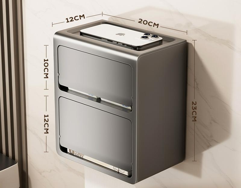 Bathroom Toilet Roll Holder Wall-mounted Double Layer Toilet Paper Holder Household Non-drilling Storage Rack Paper Holder сірий
Bathroom Toilet Roll Holder Wall-mounted Double Layer Toilet Paper Holder Household Non-drilling Storage Rack Paper Holder сірий