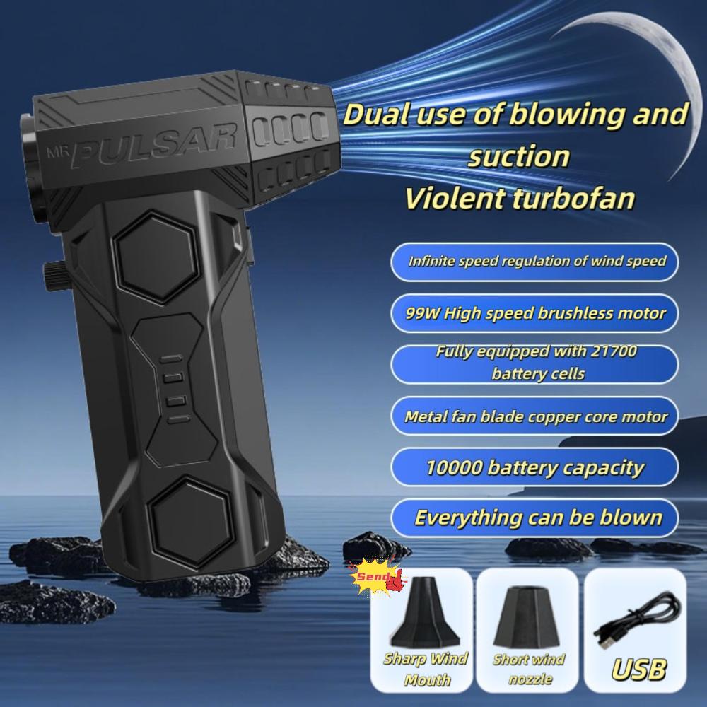 990000RPM High Power Turbo Jet Fan with Vacuum Kit 10000mAh Violent Air Blower Brushless Motor Vacuum Cleaner Keyboard Cleaning
990000RPM High Power Turbo Jet Fan with Vacuum Kit 10000mAh Violent Air Blower Brushless Motor Vacuum Cleaner Keyboard Cleaning