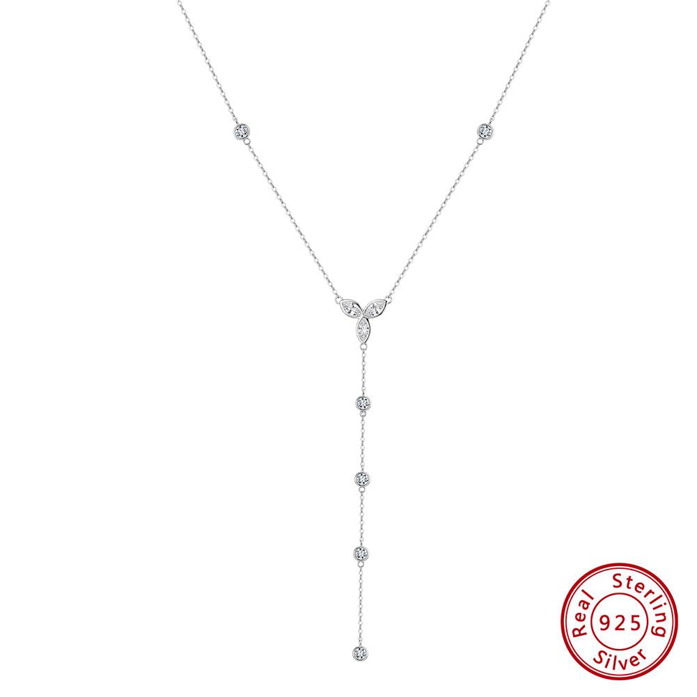 EFFIE QUEEN 925 Pure Silver Cubic Zircon Y-shaped Necklace Wedding Shiny 5A CZ Long Pendant Line Chain Y Drop Necklace BQN38
EFFIE QUEEN 925 Pure Silver Cubic Zircon Y-shaped Necklace Wedding Shiny 5A CZ Long Pendant Line Chain Y Drop Necklace BQN38