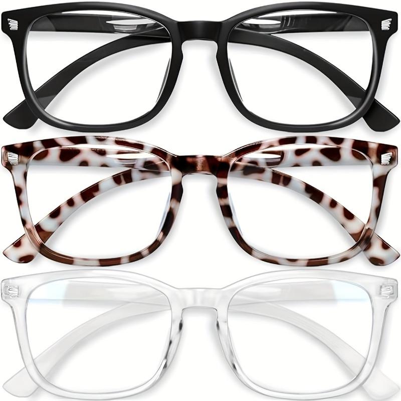 3pcs Ladies fashionable square frame glasses with anti blue light, lightweight and durable frame suitable for daily use
3pcs Ladies fashionable square frame glasses with anti blue light, lightweight and durable frame suitable for daily use
