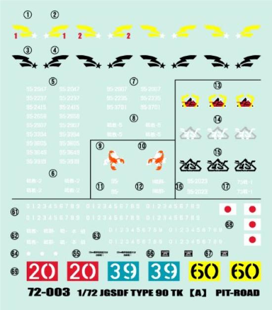 Type 90 Tank Decals DP09 Pit-Road 1/72
Type 90 Tank Decals DP09 Pit-Road 1/72