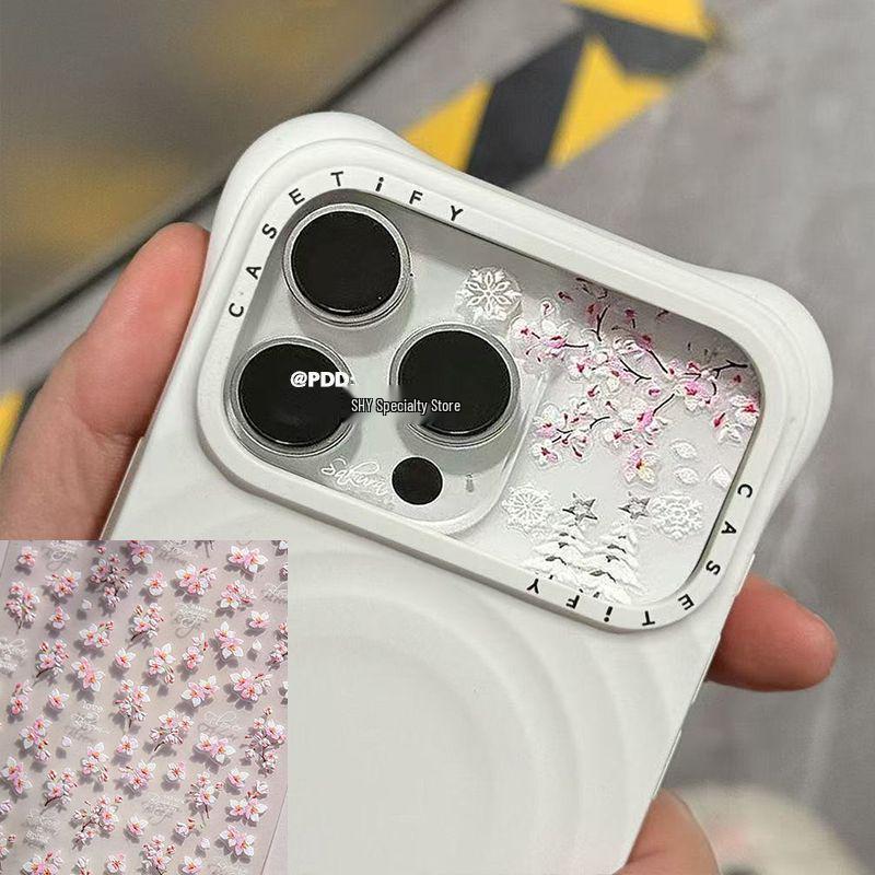 3D Embossed Phone Lens Sticker: Cherry Blossom, Snowflake & Reindeer Design
3D Embossed Phone Lens Sticker: Cherry Blossom, Snowflake & Reindeer Design