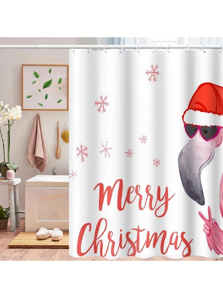 Merry Christmas Shower Curtains Funny Flamingo And Santa Claus Hat Red Snowflakes Shower Curtain For Festival Bathroom Decor W60H190(CM)-1 Pcs
Merry Christmas Shower Curtains Funny Flamingo And Santa Claus Hat Red Snowflakes Shower Curtain For Festival Bathroom Decor W60H190(CM)-1 Pcs