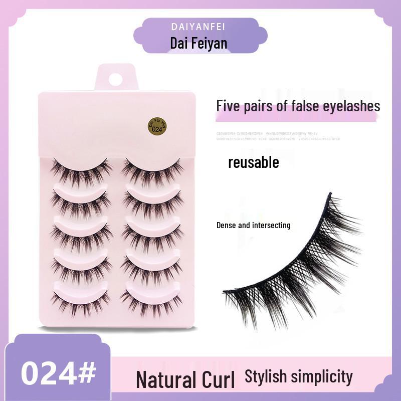 Five Pairs of Natural Curly Little Devil False Eyelashes - Soft, Voluminous, Fashionable Cross Style (024#)
Five Pairs of Natural Curly Little Devil False Eyelashes - Soft, Voluminous, Fashionable Cross Style (024#)