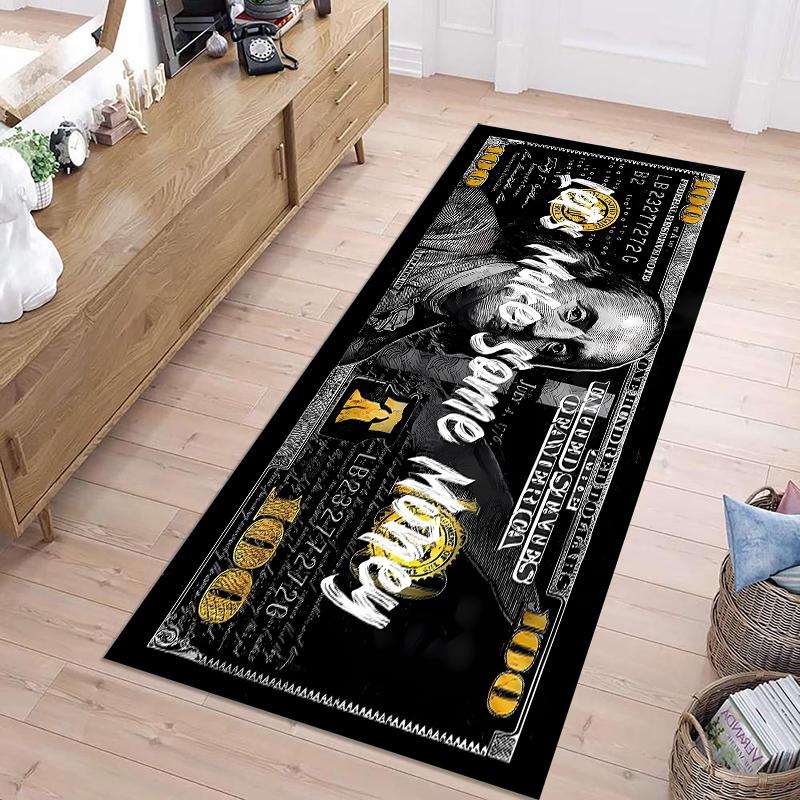 Trendy Make Some Money Dollar Long Runner Rug Bold Black Gold Print Durable Wear-resistant Non-slip Carpet for Hallway Entryway 40X120CM
Trendy Make Some Money Dollar Long Runner Rug Bold Black Gold Print Durable Wear-resistant Non-slip Carpet for Hallway Entryway 40X120CM
