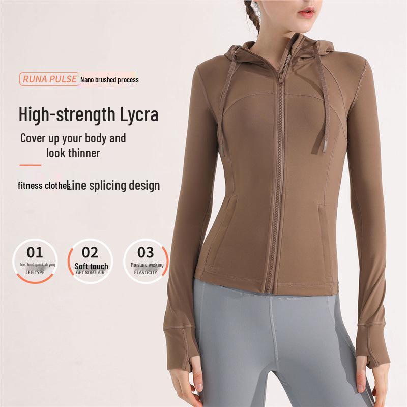 Women s European & American Hooded Yoga Jacket - Long Sleeve, Tight Fit, Sportswear for Running, Casual, Autumn & Winter L верблюд
Women s European & American Hooded Yoga Jacket - Long Sleeve, Tight Fit, Sportswear for Running, Casual, Autumn & Winter L верблюд