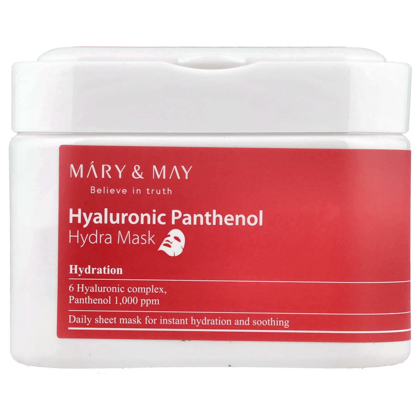 Mary & May, Hyaluronic Acid Panthenol, Hydra Beauty Mask, 30 Sheets, 400G(14.1Oz)
Mary & May, Hyaluronic Acid Panthenol, Hydra Beauty Mask, 30 Sheets, 400G(14.1Oz)