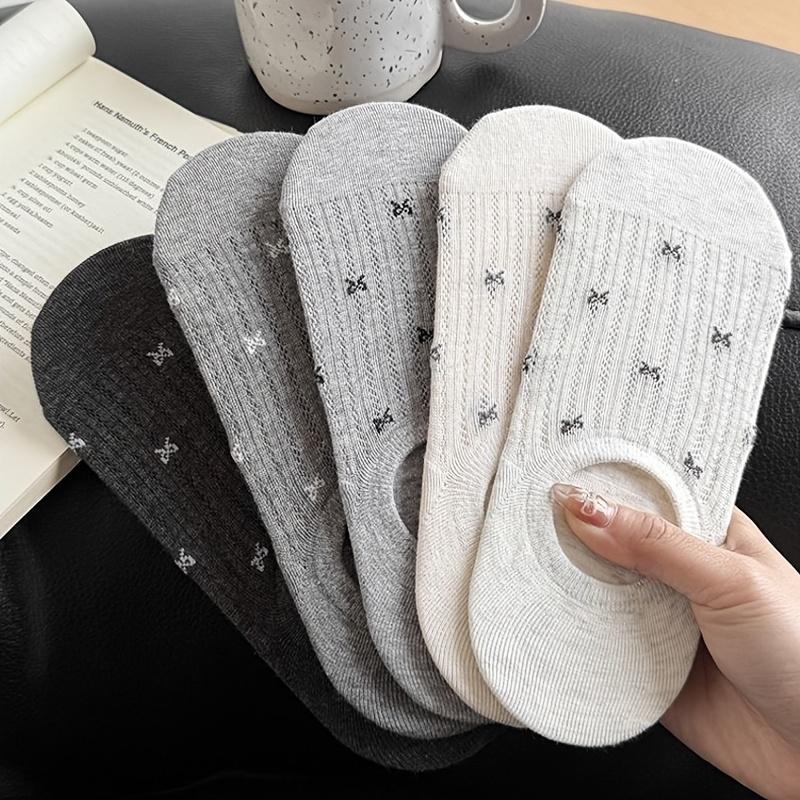 5 Pairs Sweet Bow Knot Print Invisible Socks - Thin Breathable Cotton Low Cut Boat Socks, Non-Slip Ankle Liners 5 pairs(10pieces mixed)
5 Pairs Sweet Bow Knot Print Invisible Socks - Thin Breathable Cotton Low Cut Boat Socks, Non-Slip Ankle Liners 5 pairs(10pieces mixed)