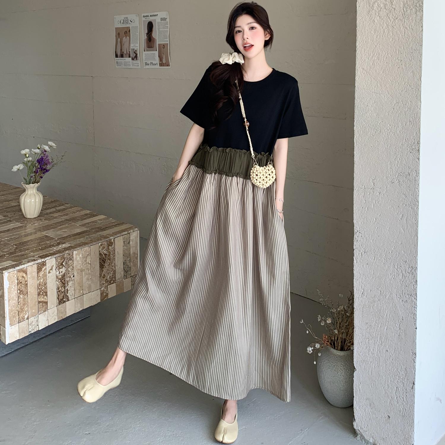 DIMANAF 2025 Plus Size Dress Women Summer Vintage Pleated Dress Basic Long Loose Casual Spliced Dress Elegant L
DIMANAF 2025 Plus Size Dress Women Summer Vintage Pleated Dress Basic Long Loose Casual Spliced Dress Elegant L