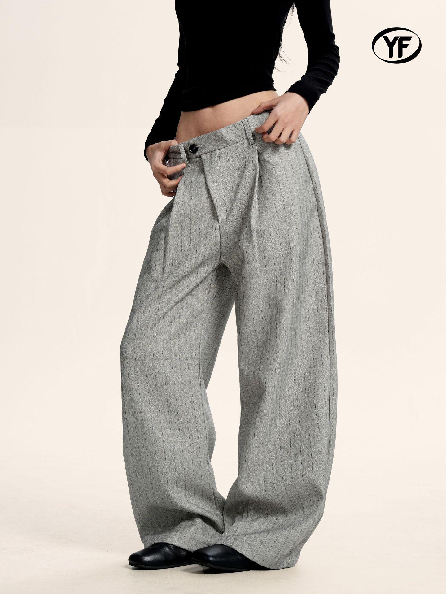 Yongfang Retro Striped Wide-Leg Trousers: Unisex, Casual, Versatile, Slimming, and Loose Fit for Commute Small
Yongfang Retro Striped Wide-Leg Trousers: Unisex, Casual, Versatile, Slimming, and Loose Fit for Commute Small
