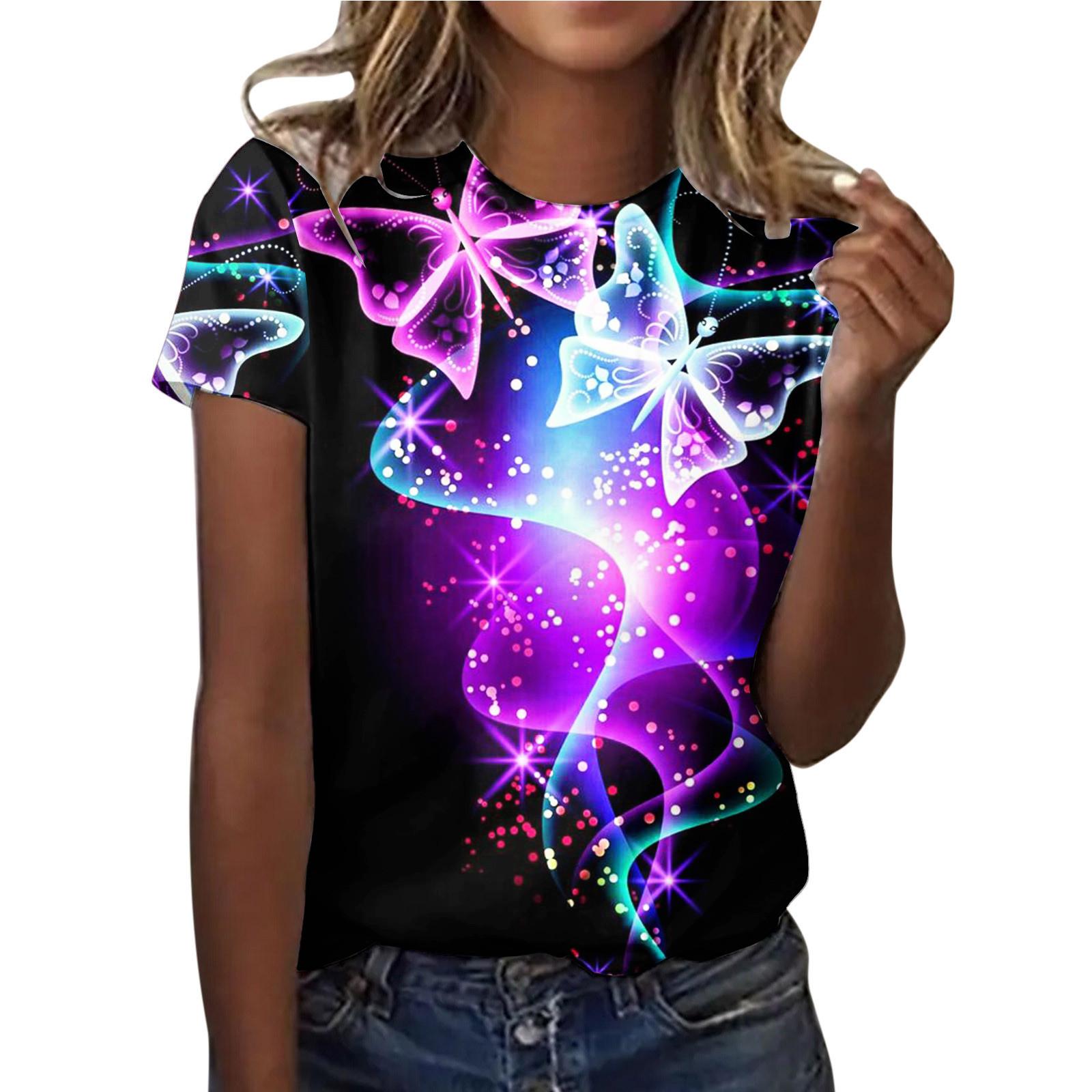 (SU)Женская милая летняя свободная рубашка с короткими рукавами и круглым вырезом спереди, с короткими рукавами и принтом
(SU)Женская милая летняя свободная рубашка с короткими рукавами и круглым вырезом спереди, с короткими рукавами и принтом