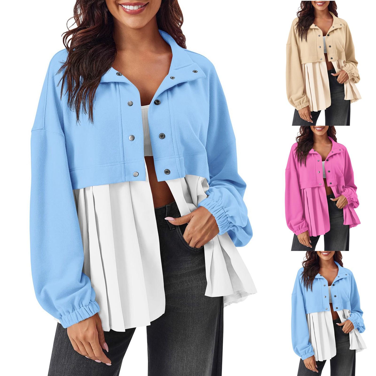 Women s Button Down Jackets Long Sleeve Pleated Patchwork Casual Loose Flowy Sweatshirts
Women s Button Down Jackets Long Sleeve Pleated Patchwork Casual Loose Flowy Sweatshirts