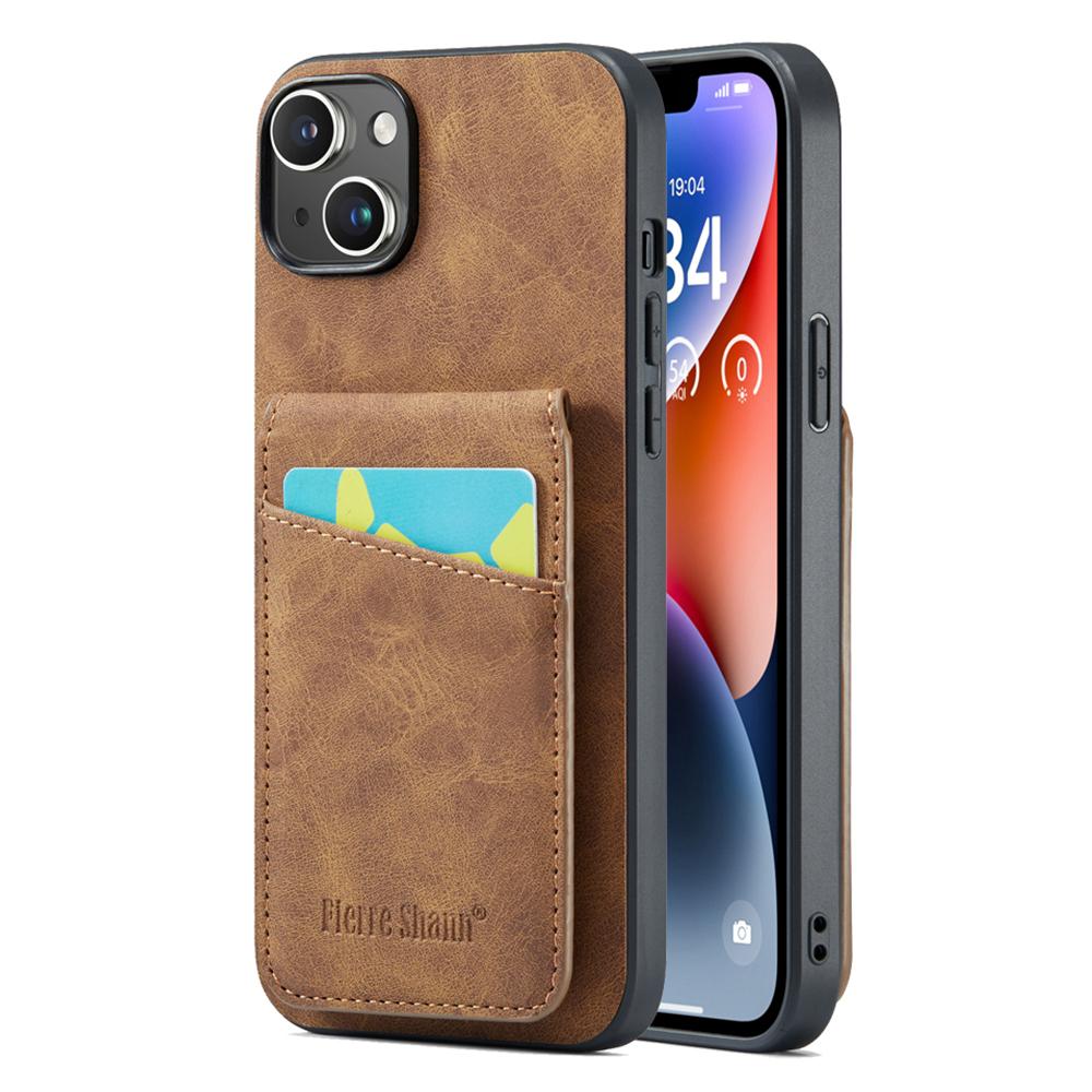 FIERRE SHANN Card Slots Phone Cover for iPhone 14 Kickstand RFID Blocking PU Leather+TPU Phone Case Brown
FIERRE SHANN Card Slots Phone Cover for iPhone 14 Kickstand RFID Blocking PU Leather+TPU Phone Case Brown