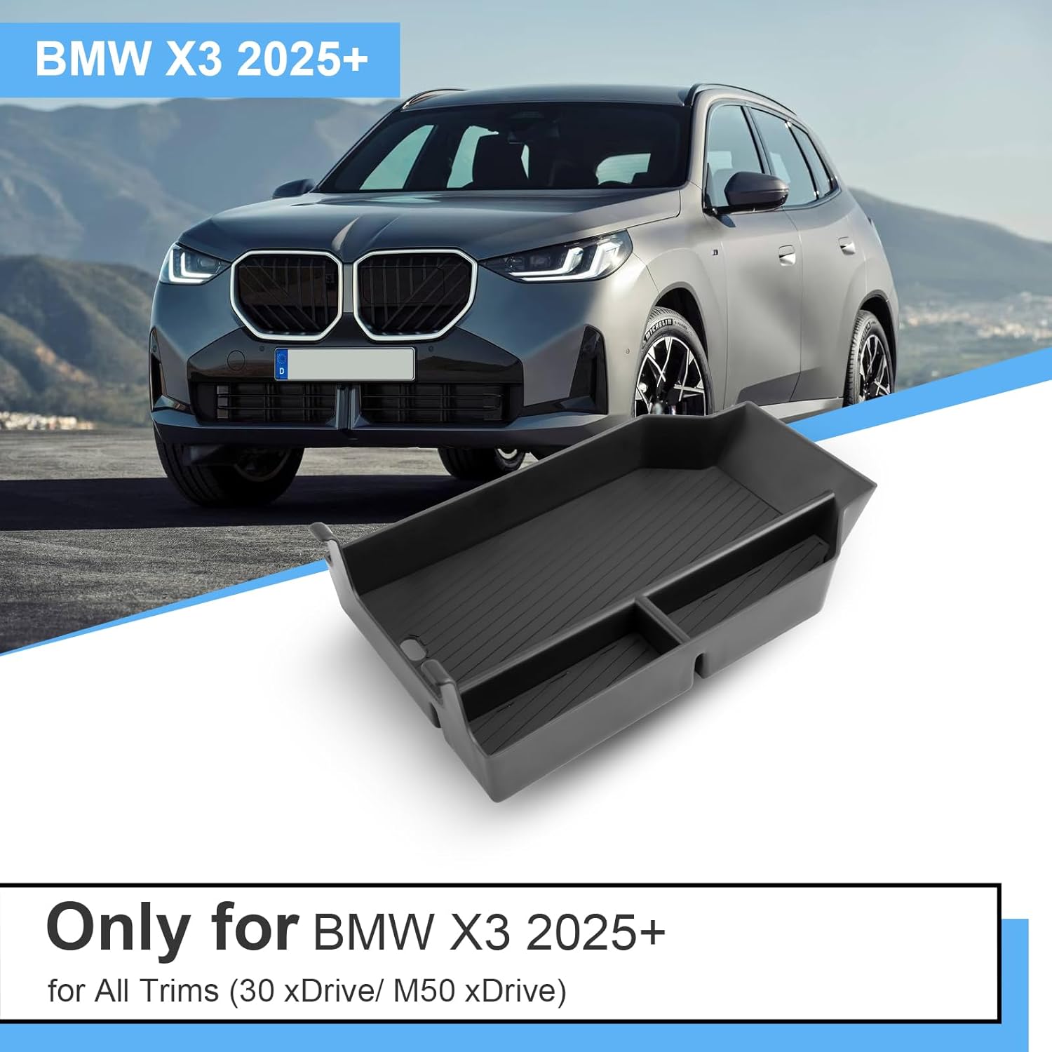 for 2025 2026 BMW X3 Center Console Organizer for BMW X3 G45 (30 xDrive/M50 xDrive), Durable ABS Plastic&Anti-Slip Rubber 2025 X3 Console Tray Insert
for 2025 2026 BMW X3 Center Console Organizer for BMW X3 G45 (30 xDrive/M50 xDrive), Durable ABS Plastic&Anti-Slip Rubber 2025 X3 Console Tray Insert