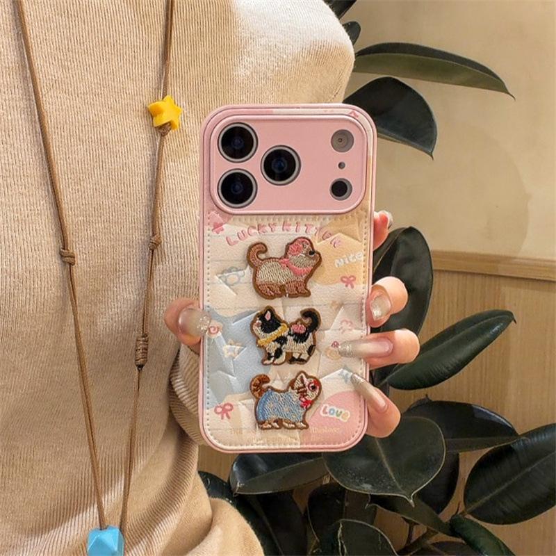Leather Cartoon Cat Embroidered Case for iPhone 15/14 & 17/16 Pro Max - Anti-Fall Protection iPhone 14
Leather Cartoon Cat Embroidered Case for iPhone 15/14 & 17/16 Pro Max - Anti-Fall Protection iPhone 14