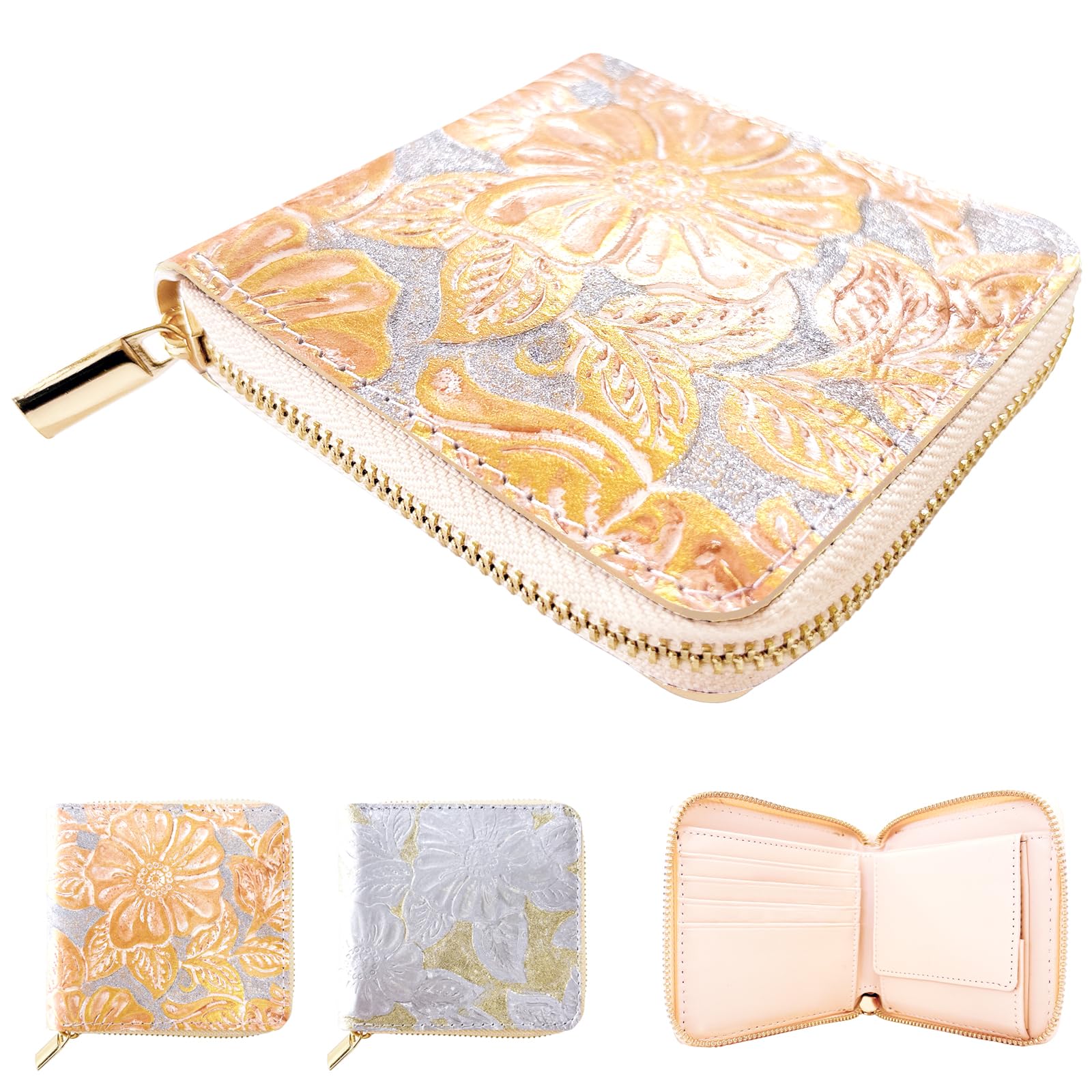Trendy Yamagishi Glitter Flower Genuine Leather Round Bifold Floral Glitter Silver Wallet, Wallet, Women s, Compact, Embossed,
Trendy Yamagishi Glitter Flower Genuine Leather Round Bifold Floral Glitter Silver Wallet, Wallet, Women s, Compact, Embossed,