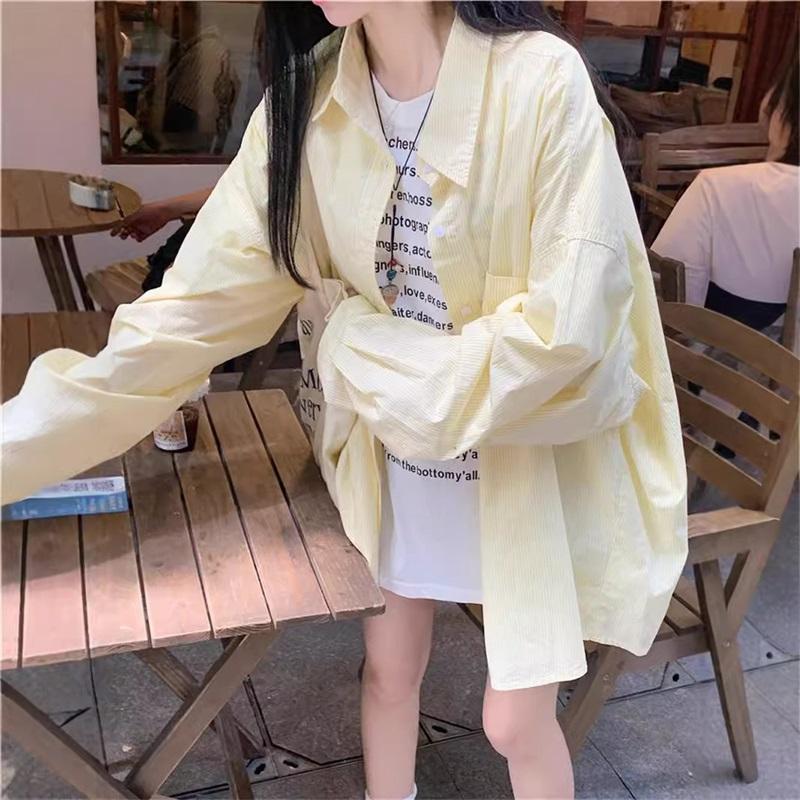 Women s Striped Long Sleeve Shirt Oversized Casual Sun Protection Blouse Loose Fit Top XXL жовтий
Women s Striped Long Sleeve Shirt Oversized Casual Sun Protection Blouse Loose Fit Top XXL жовтий