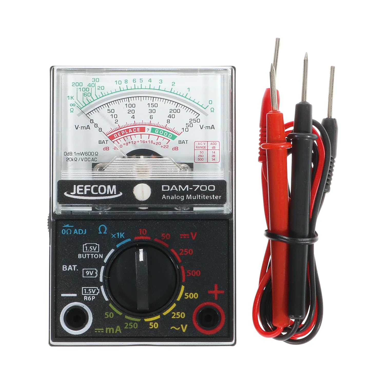 JEFCOM Analog Tester Low Frequency Voltage, Current, Resistance, DAM-700 чорний
JEFCOM Analog Tester Low Frequency Voltage, Current, Resistance, DAM-700 чорний