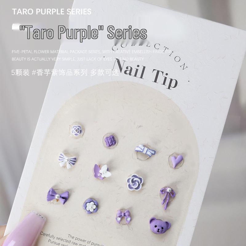 Nail Art Charms: Taro Purple Bows, Hearts, Pearls, Bowties & Camellia Flowers (5 Pcs)
Nail Art Charms: Taro Purple Bows, Hearts, Pearls, Bowties & Camellia Flowers (5 Pcs)
