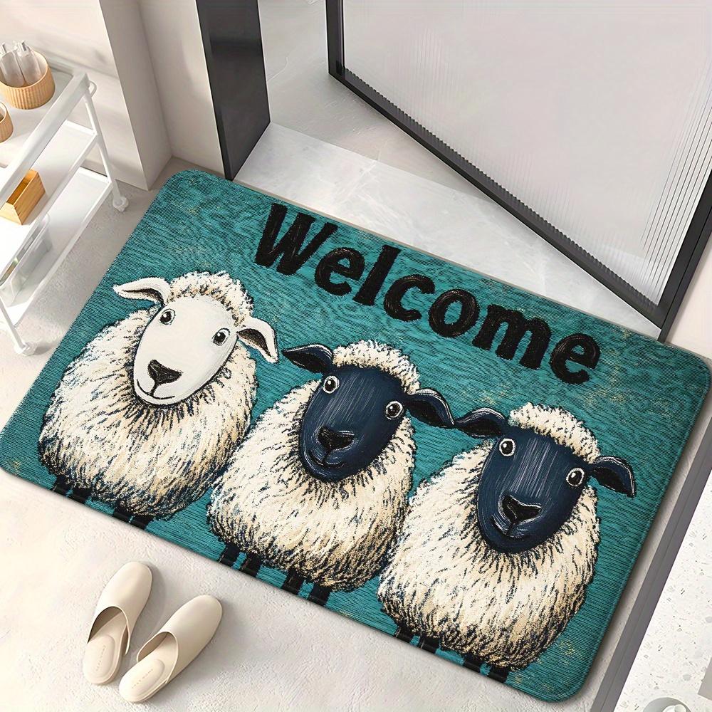 Cute Lamb Welcome Home Rectangular Area Rug, Sweet Sheep Pattern Floor Mat, Non-Slip Washable Carpet for Entryway & Living Room 40x60cm
Cute Lamb Welcome Home Rectangular Area Rug, Sweet Sheep Pattern Floor Mat, Non-Slip Washable Carpet for Entryway & Living Room 40x60cm