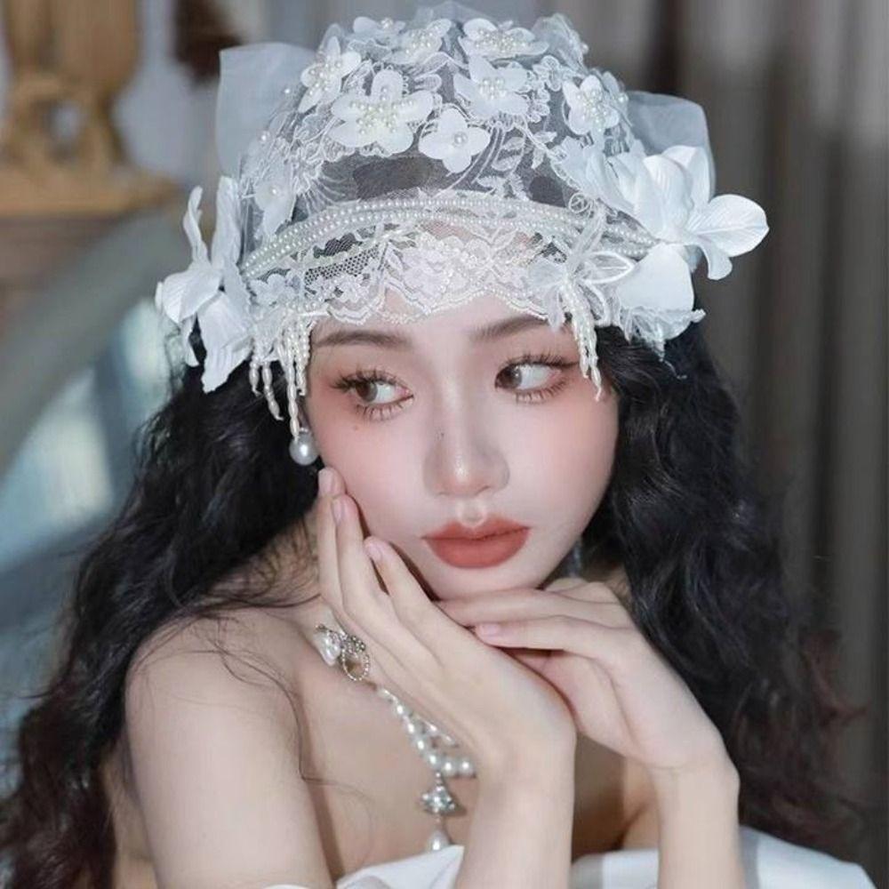 Pearls Beads Bride Headdress White Wedding Headwear Exquisite Bridal Hat Hair Jewelry білий
Pearls Beads Bride Headdress White Wedding Headwear Exquisite Bridal Hat Hair Jewelry білий